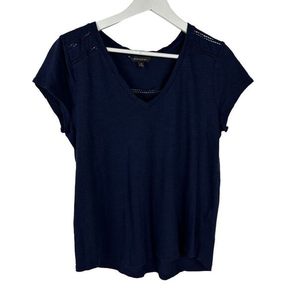 Banana Republic Womens Short Sleeve Top Scoop Neck Size Medium - Picture 1 of 9